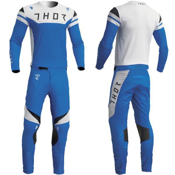Thor Prime Motocross MX Kit Pants Jersey - RIVAL BLUE / WHITE - Image 2