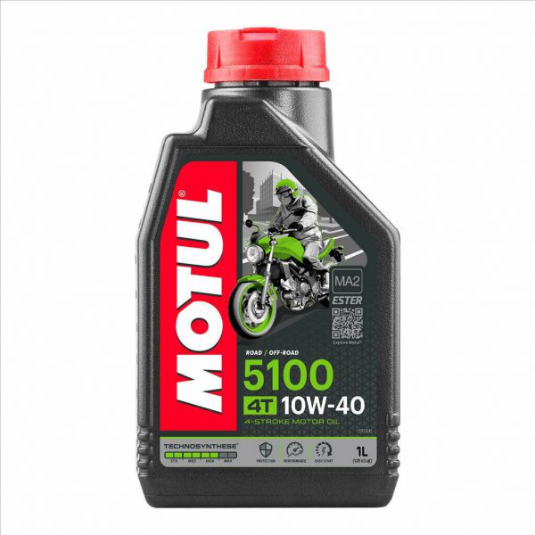 Motul Oil 5100 4T 4-Stroke Motor Oil 10W-40 Road / Off-Road MA2 Ester Bike - 1L