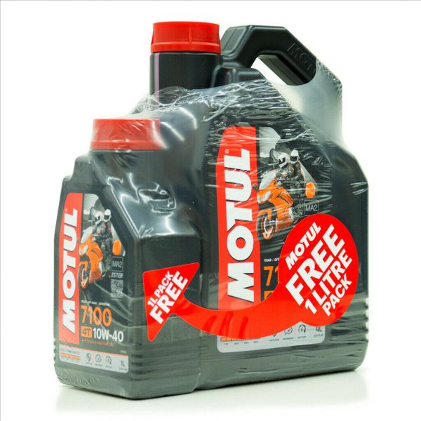 Motul Oil 7100 10W-40 4T 4-Stroke Road Off-Road Bike - 5 Litres PROMO PACK