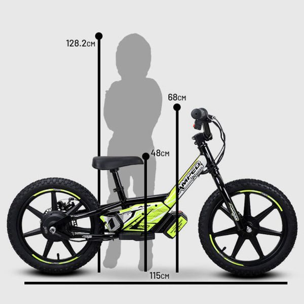 Amped A16 Electric Balance Bike 180W 18V Battery - BLACK - Image 2