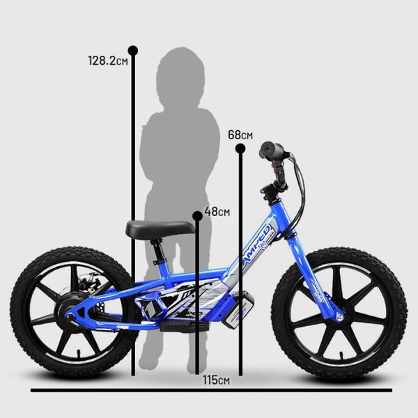 Amped A16 Electric Balance Bike 180W 18V Battery - BLUE - Image 4