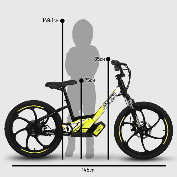Amped A20 Electric Balance Bike 300W 36V Battery - BLACK - Image 4