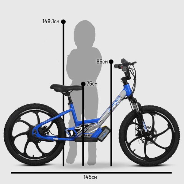 Amped A20 Electric Balance Bike 300W 36V Battery - BLUE - Image 4