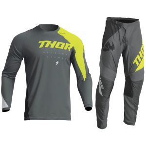 Thor Sector Motocross MX Kit Pants Jersey - EDGE DARK GREY / ACID