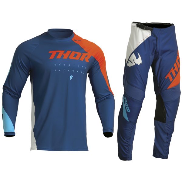 Thor Sector Motocross MX Kit Pants Jersey - EDGE NAVY / RED ORANGE