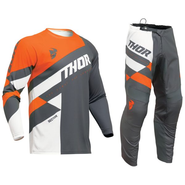 2024 Thor Sector Motocross Kit - Checker Charcoal / Orange