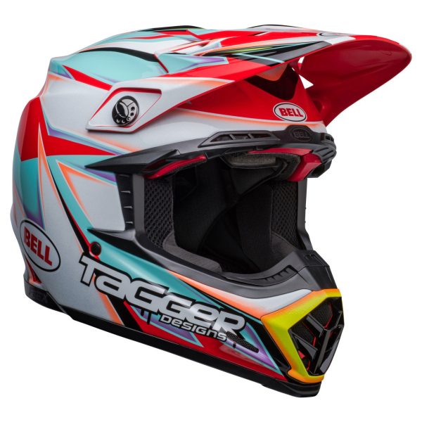 Bell MX Moto-9S Flex Motocross Helmet - Tagger White / Aqua