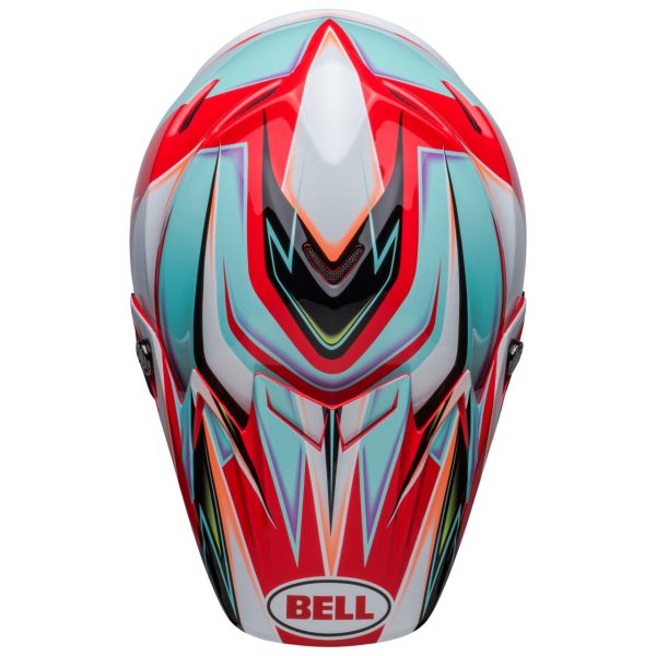 Bell MX Moto-9S Flex Motocross Helmet - Tagger White / Aqua