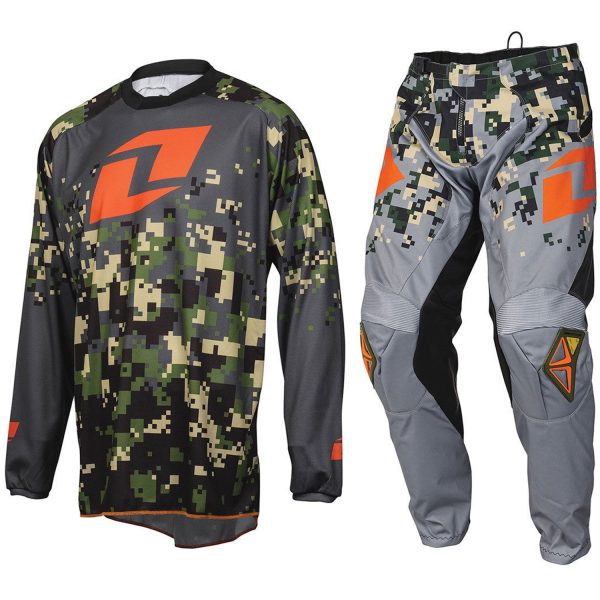 One Industries Atom Motocross Kit - Digi Charcoal / Orange