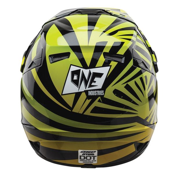 One Industries Youth Atom Motocross Helmet - Twisted Green Yellow