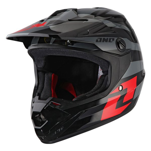 One Industries Youth Atom Motocross Helmet - Twisted Red Black
