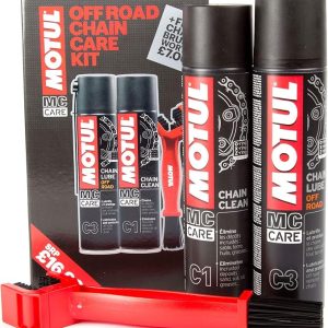 Motul Off Road Motocross Chain Care Pack - Cleaner C1 + Lube C3 + Motul Brush
