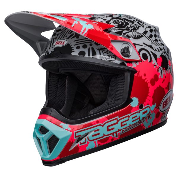 Bell MX-9 Mips Motocross Helmet - Tagger Splatter Bright Red / Grey