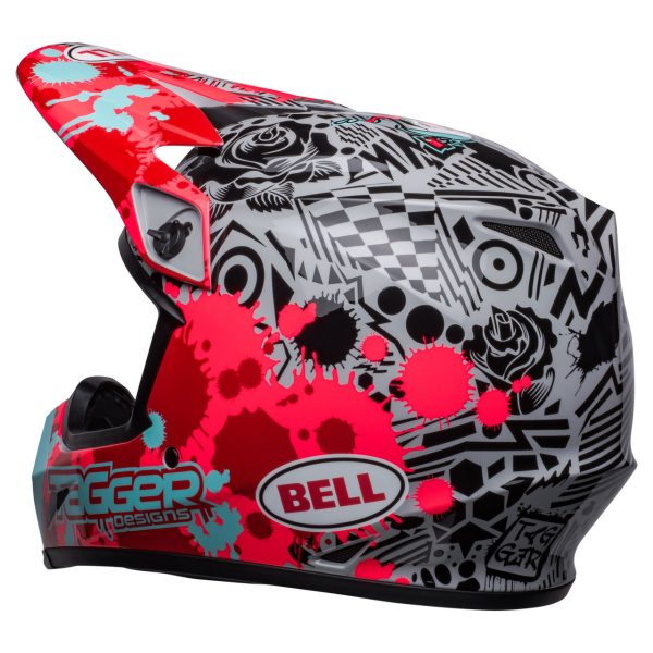 Bell MX-9 Mips Motocross Helmet - Tagger Splatter Bright Red / Grey