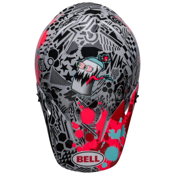 Bell MX MX-9 Mips Motocross Helmet - TAGGER SPLATTER BRIGHT RED / GREY - Image 3