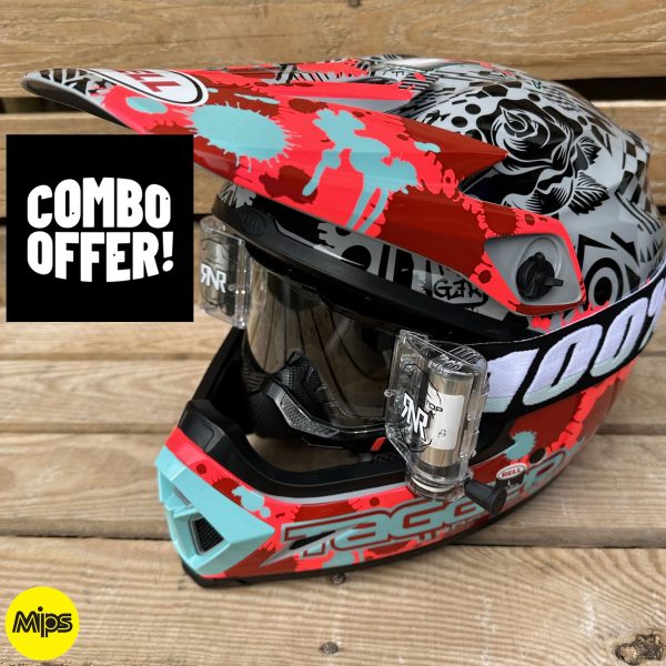 Bell MX-9 Mips Motocross Helmet - Tagger Splatter Bright Red / Grey -100%