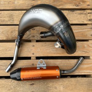 HGS KTM SX65 Exhaust System - Orange Silencer - 2016-2023