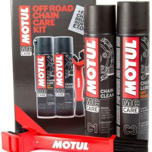 Motul Off Road Motocross Chain Care Pack - Cleaner C1 + Lube C3 + Motul Brush