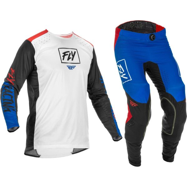 2022 FLY RACING MOTOCROSS MX KIT PANTS JERSEY LITE - RED / WHITE / BLUE
