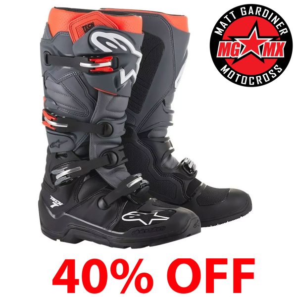 Alpinestars Tech 7 Enduro Black Grey Red Fluo