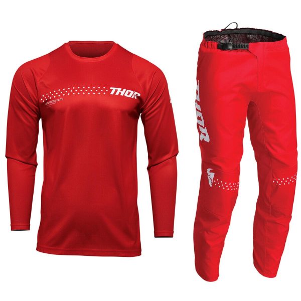 Youth Thor Sector Motocross Kit Pants Jersey - MINIMAL RED