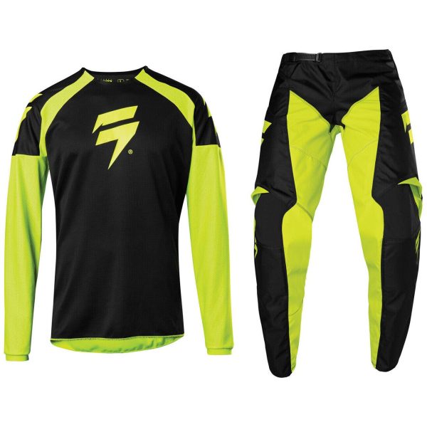 2020 SHIFT MX WHITE LABEL MOTOCROSS KIT PANTS JERSEY WHIT3 LABEL - FLO YELLOW