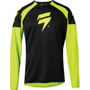 SHIFT MX WHITE LABEL MOTOCROSS CYCLE JERSEY WHIT3 LABEL - BLACK / FLO YELLOW