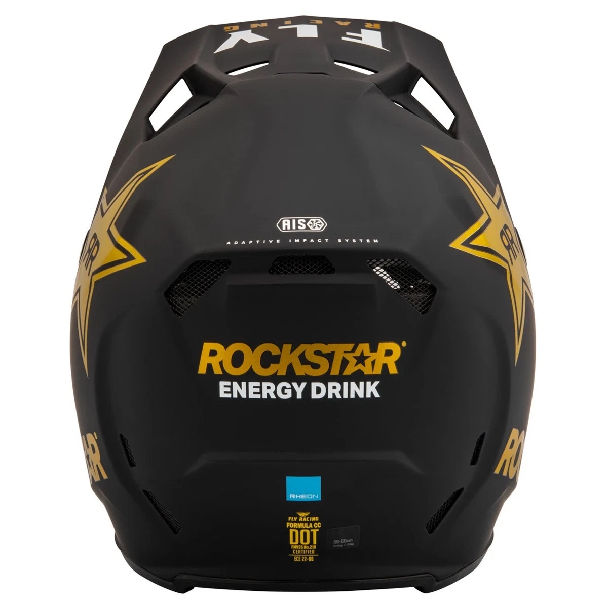 Fly Racing Motocross Helmet Formula CC - ROCKSTAR BLACK / GOLD - Image 2