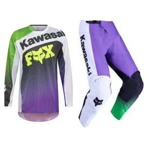 Fox Racing 180 Motocross Kit Mx Pants & Jersey - KAWASAKI PURPLE WHITE