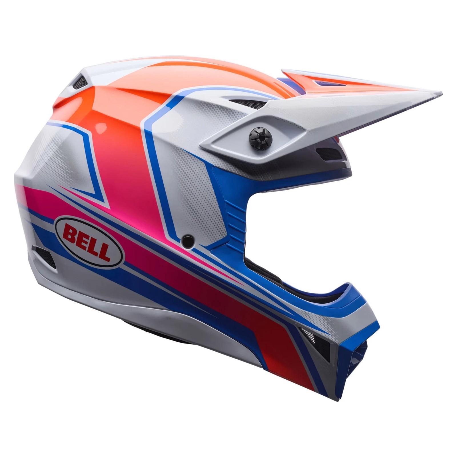 Bell MX-10 Mips Motocross Helmet - SPEEDWAY WHITE / BLUE